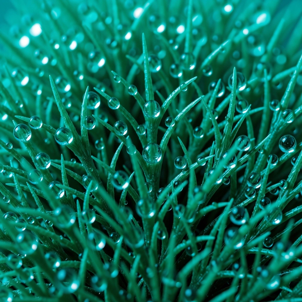 Macroscopic botanical detail of emerald moss