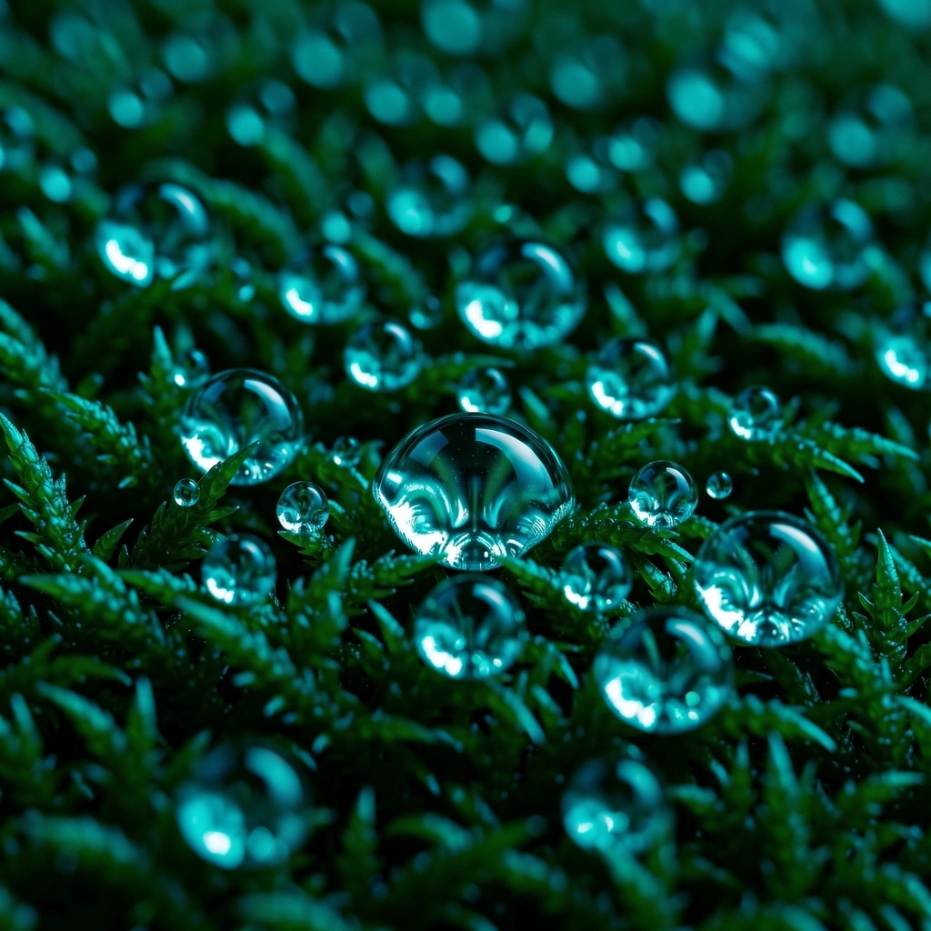 Macro dewdrop on moss